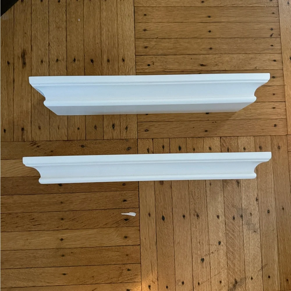 White shelves